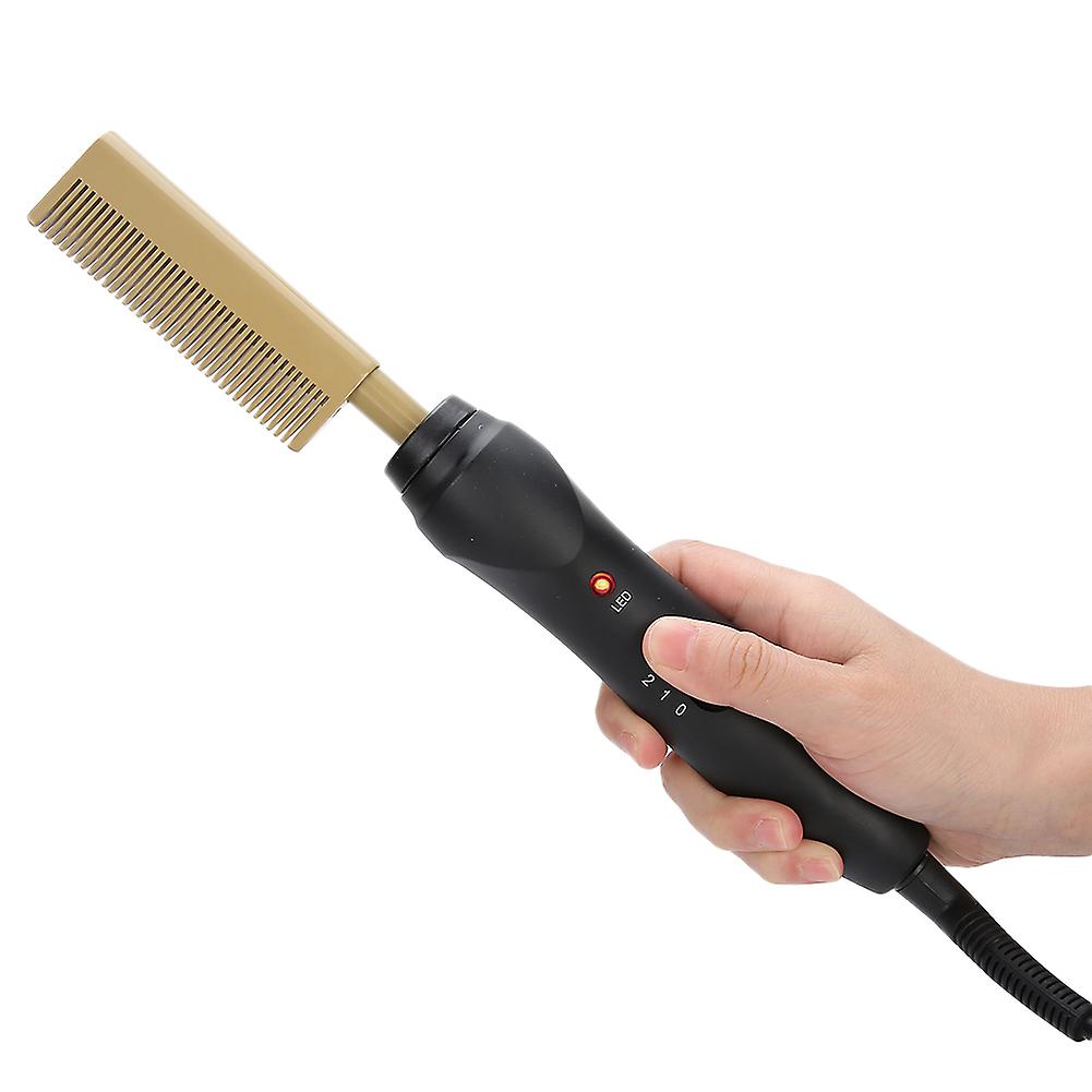 Gold Hair Straightener Comb Dual Use 2 Gears 180-200°C 50W
