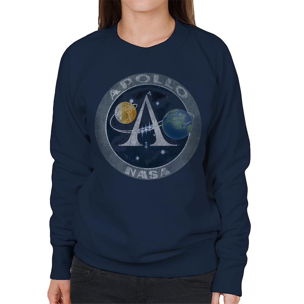 NASA Apollo Program Logo Badge Distressed Women's Sweatshirt