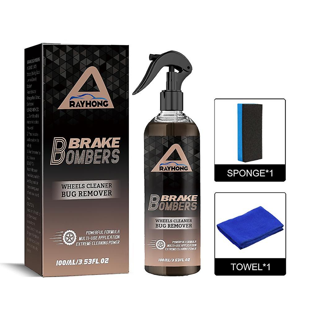 100ml Set (A)$ Wheel Cleaner, Powerful Non-Acidic Truck and Car Wheel Cleaning Spray and Bug Remover, Perfect for Cleaning Wheels and Tires