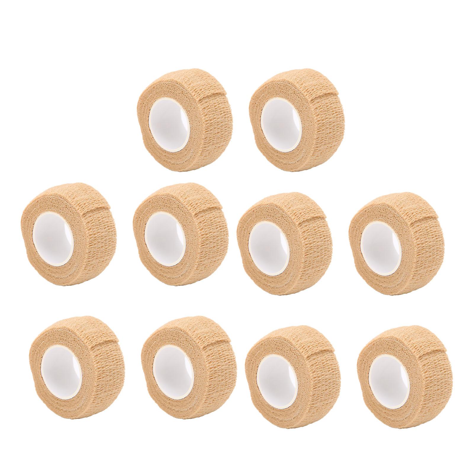 10Pcs Self Adhesive Bandage Wrap Approx 1in Wide 2yd Long Elastic Flexible Portable Breathable Bandage Wrap