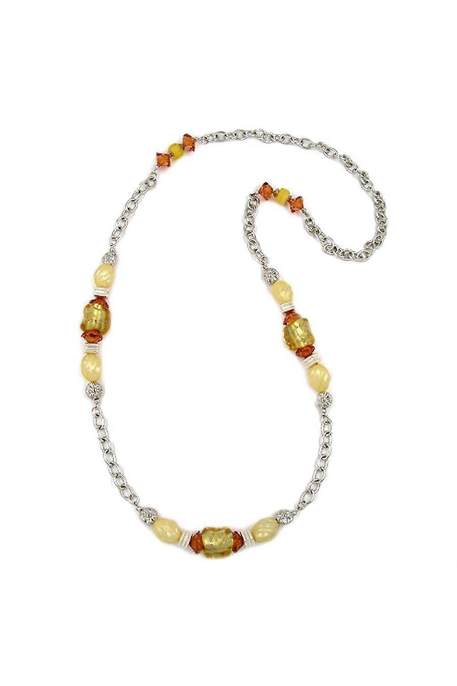 Necklace Yellow-orange Anchor Chain 90cm - Gl02443