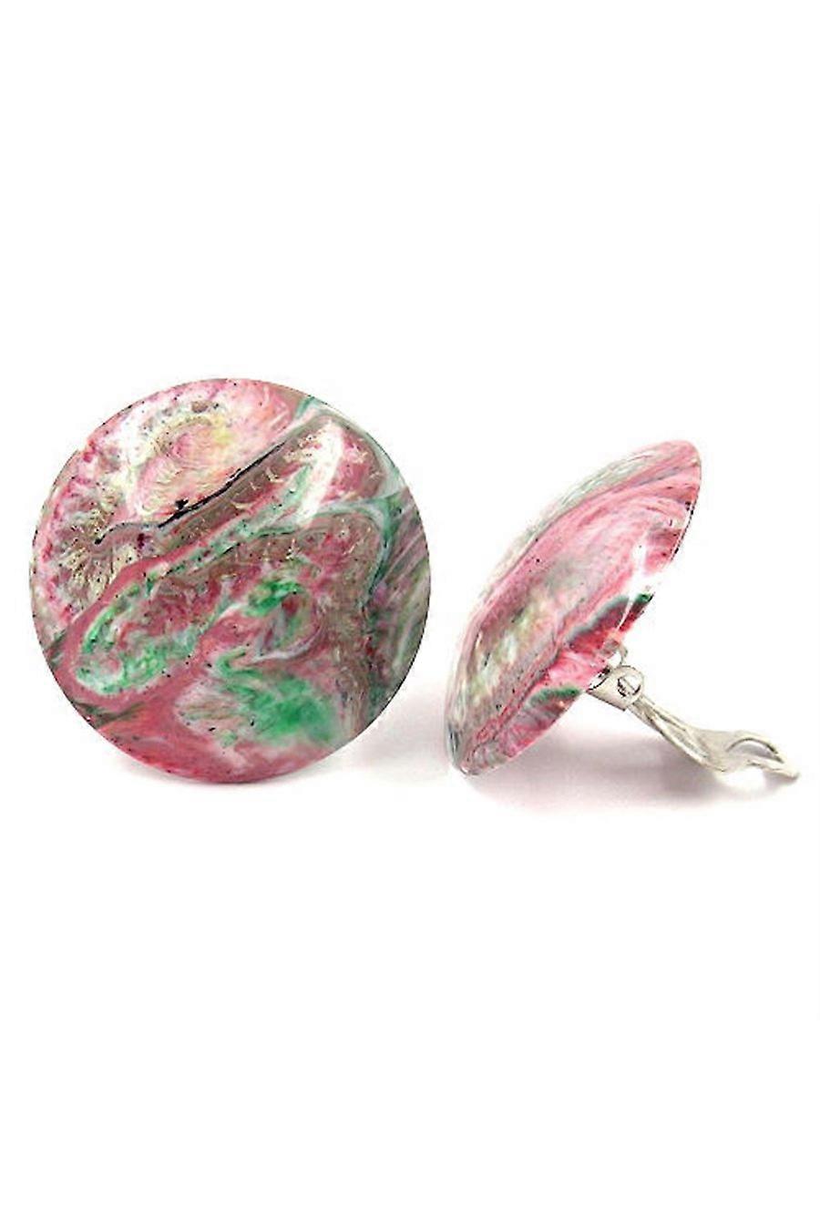 Earring Clip-on Red-green-white - Gl02366