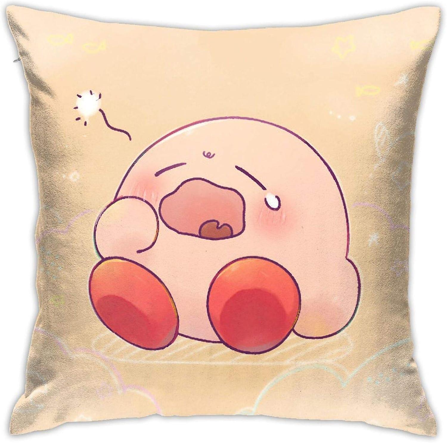 快適で柔らかい家の装飾カービィ枕カバー、ソファ枕カバー、オフィス枕カバー、車の枕カバー、両面印刷枕カバー-pl4882