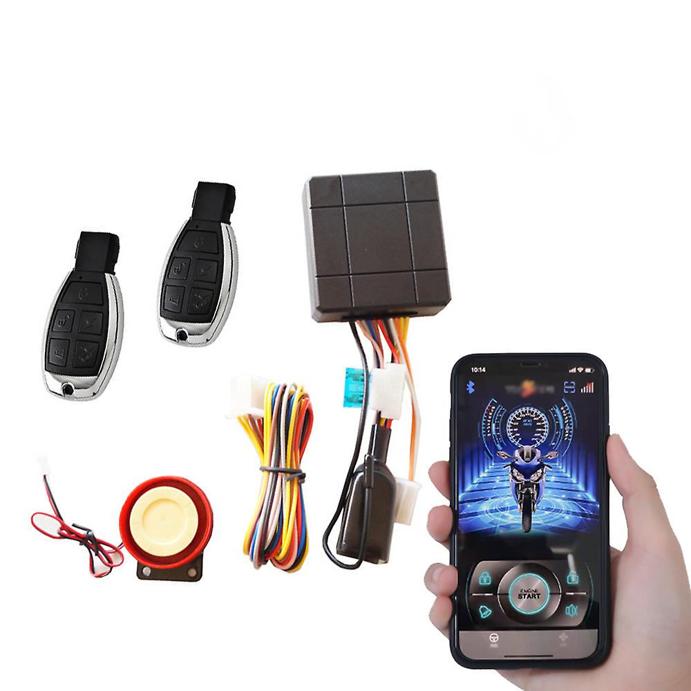 Smart Control Motorcycle Alarm Remote Start System Keyless Mobile APP Control System Electric Motor Lock Motorcycle Alarm Siren~9535