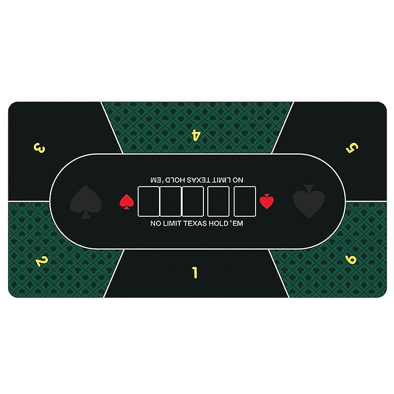 120x60 cm πράσινο μαύρο έξι παίκτης Texas Hold'em τραπεζομάντιλο λαστιχένιο τραπέζι χαλάκι καζίνο