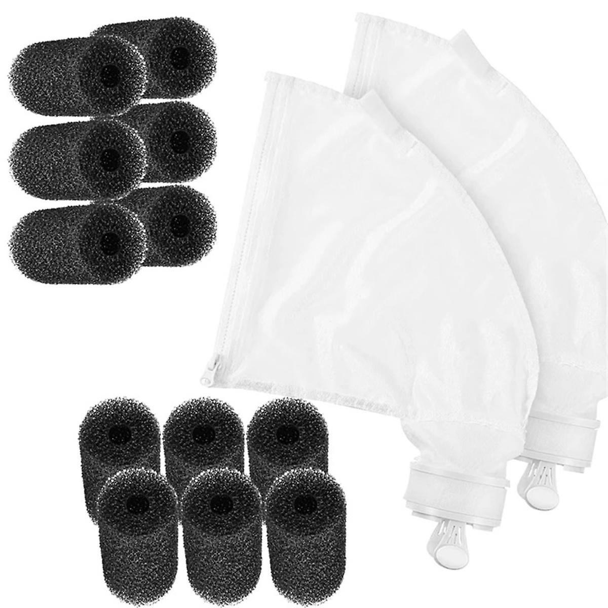 For Pool Cleaner Parts 2 All Purpose Filter Bag for 280 480, with 6 Pcs Tail Scrubber Replacement Kit