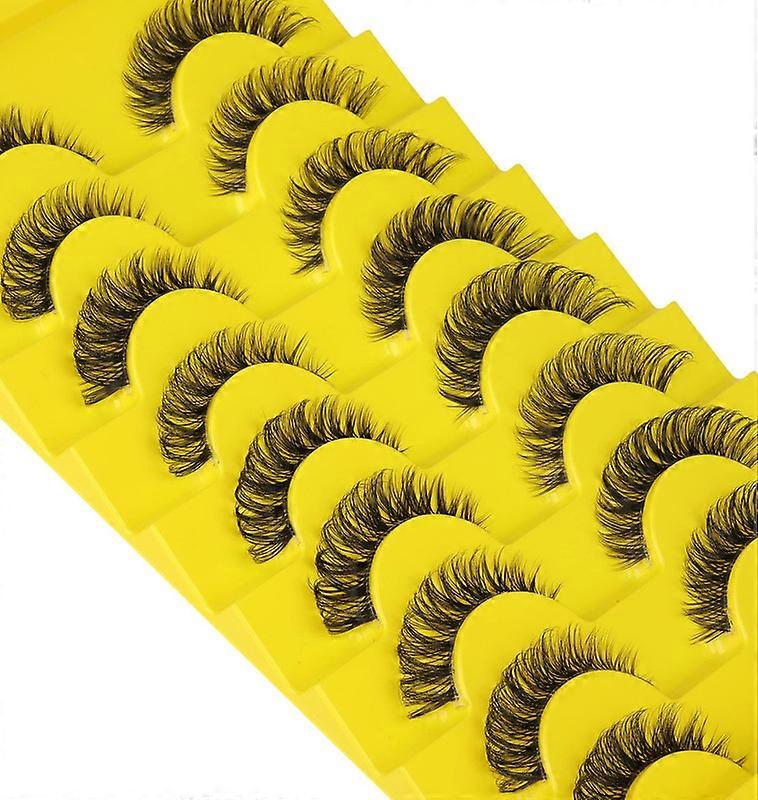 Natural Strip Lashes Cat Eye Mink Lashes 3D D Curl Fake Eyelashes