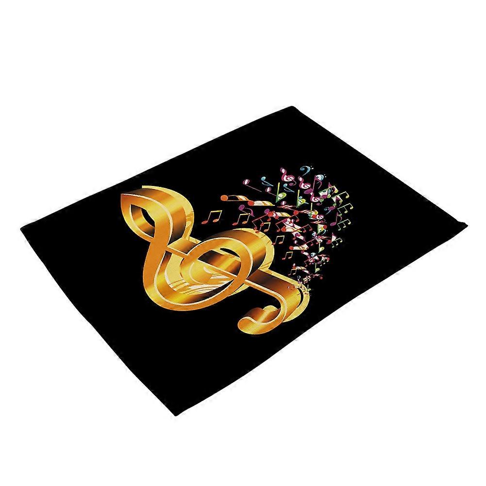Music Note Print Anti-Slip Heat-insulation Placement Bowl Plate Fork Table Mat(MC0067-4)