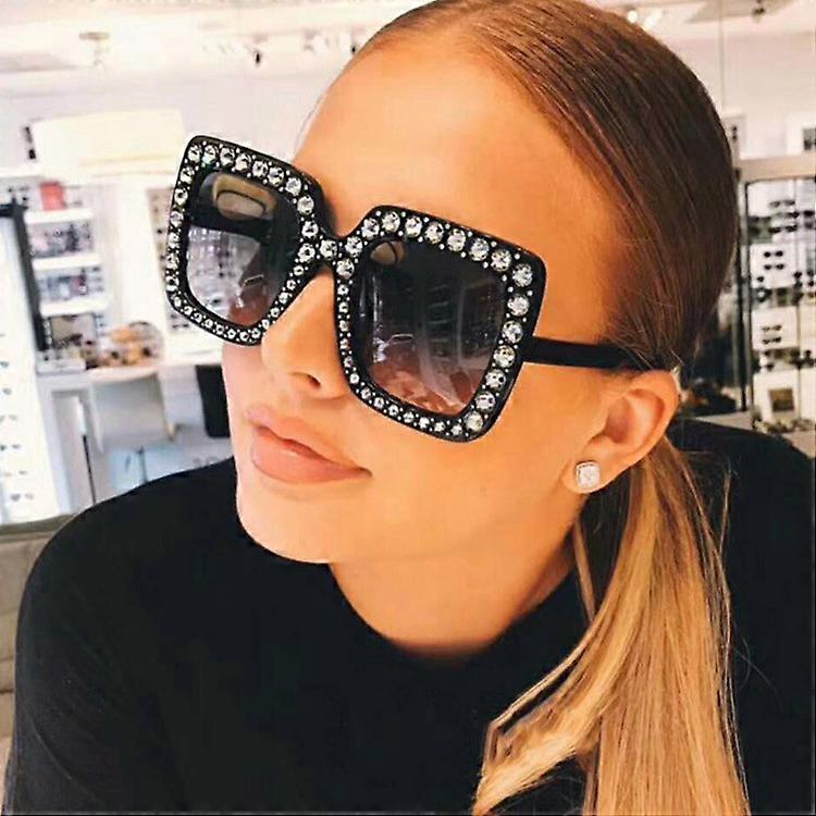 Square Diamond Rhinestone sluneční brýle román Oversized Celebrity Shades