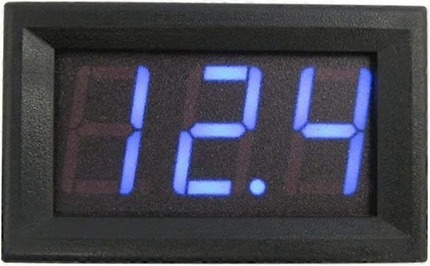 0.56'' DC 0-30V Digital Voltmeter Voltage Tester Gauge Illuminated 3-Wire LED Display Voltmeter for Car Motorcycle Engine Panel Mount - Blue