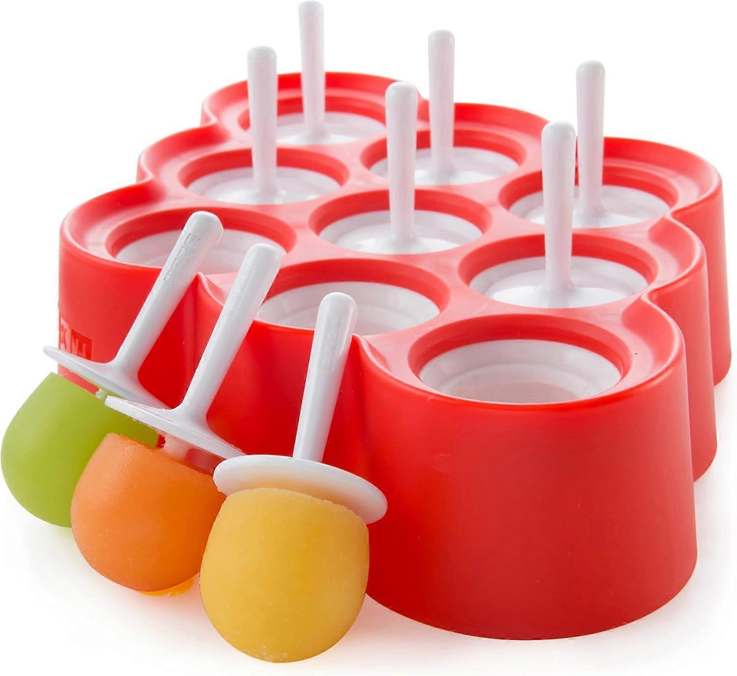 Mini Pop Molds, 9 Miniature Popsicle Molds With Sticks and Drip Guards, Easy-Release BPA-free Silicone
