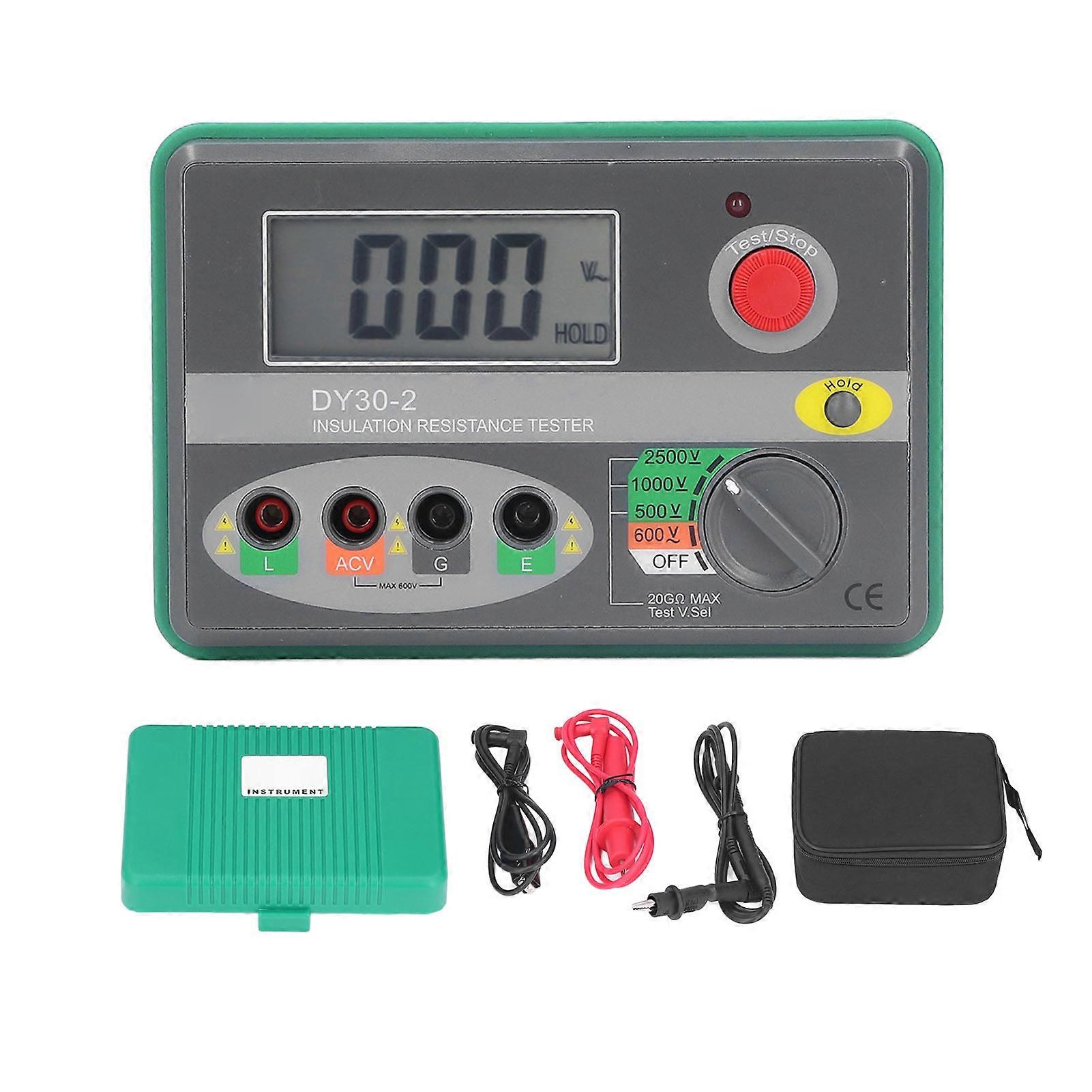 Insulation Resistance Tester 500 1000 2500V 20G Ohm LCD Display Auto Range Digital Megohmmeter for Electrical Appliances E2U711