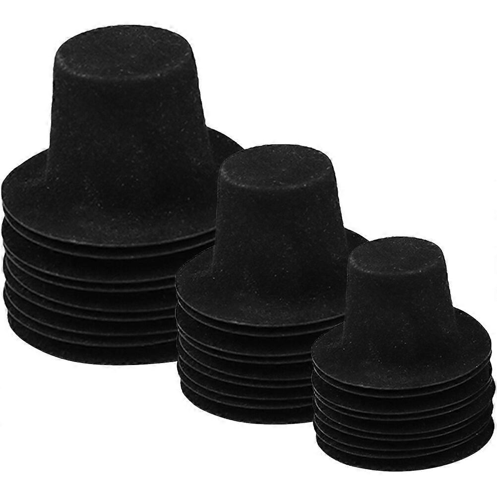 Lot de 60 mini chapeaux de Noël noirs, bonhommes de neige, décoration de poupée, fournitures de fête