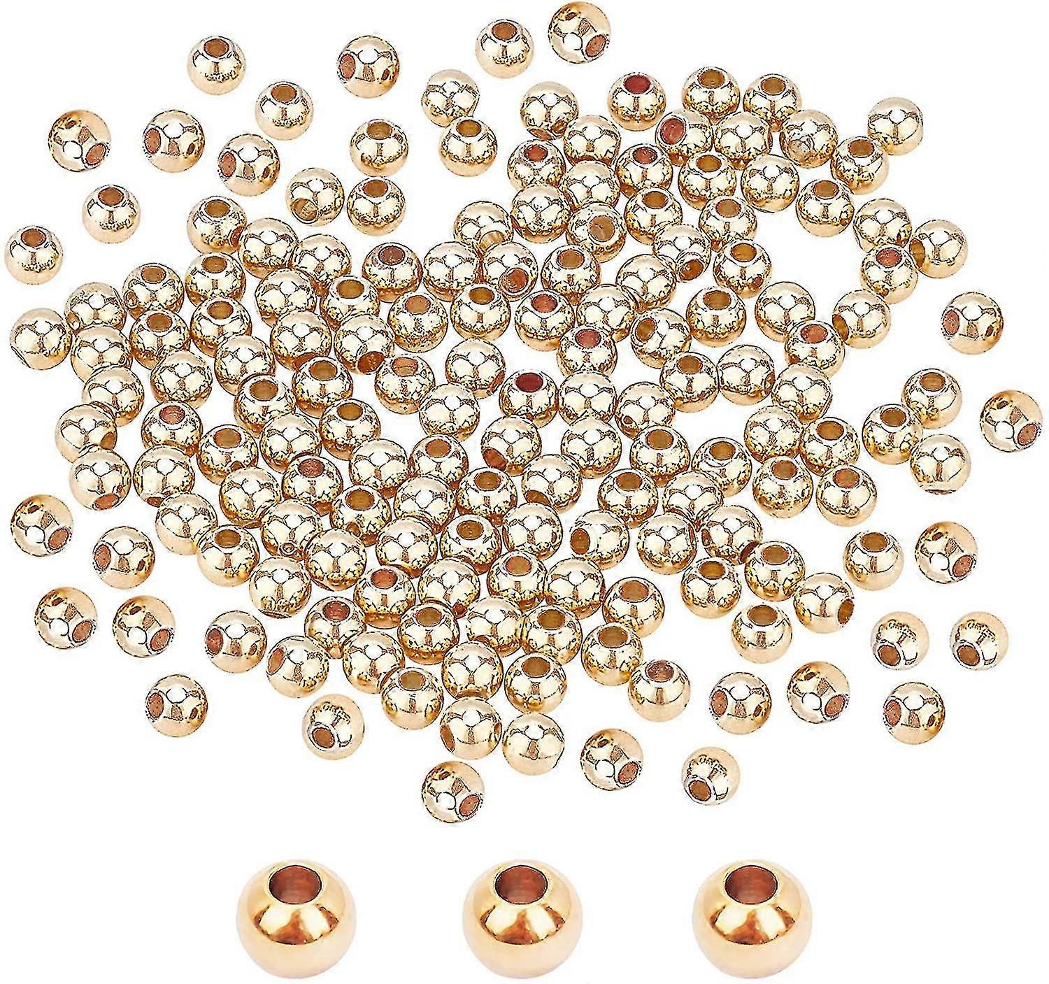 Hand-beaded Loose Beads Transfer Small Gold Beads Glossy Solid Beads