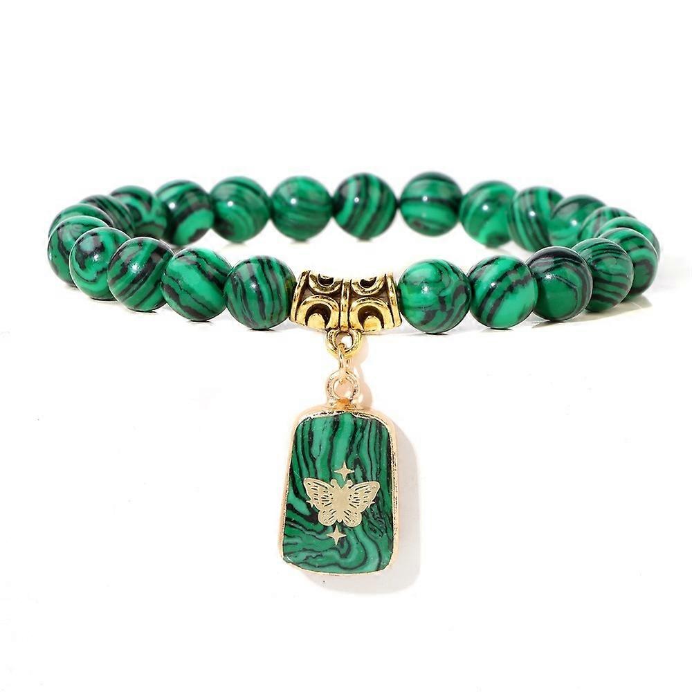 Bracelet-Emerald Green Bead & Tourmaline-Nature's Serenity