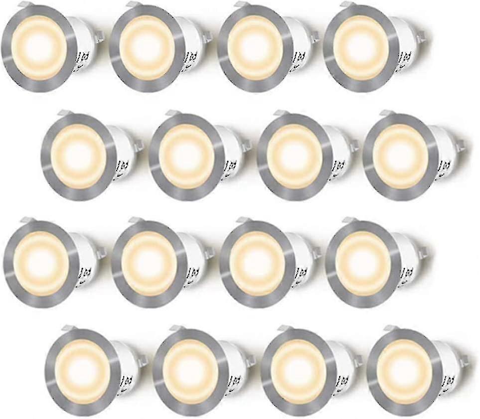 Til pakke med 16 Led forsænkede spotlights til træterrasse, vandtæt IP67, udendørs forsænkede spotlights kit