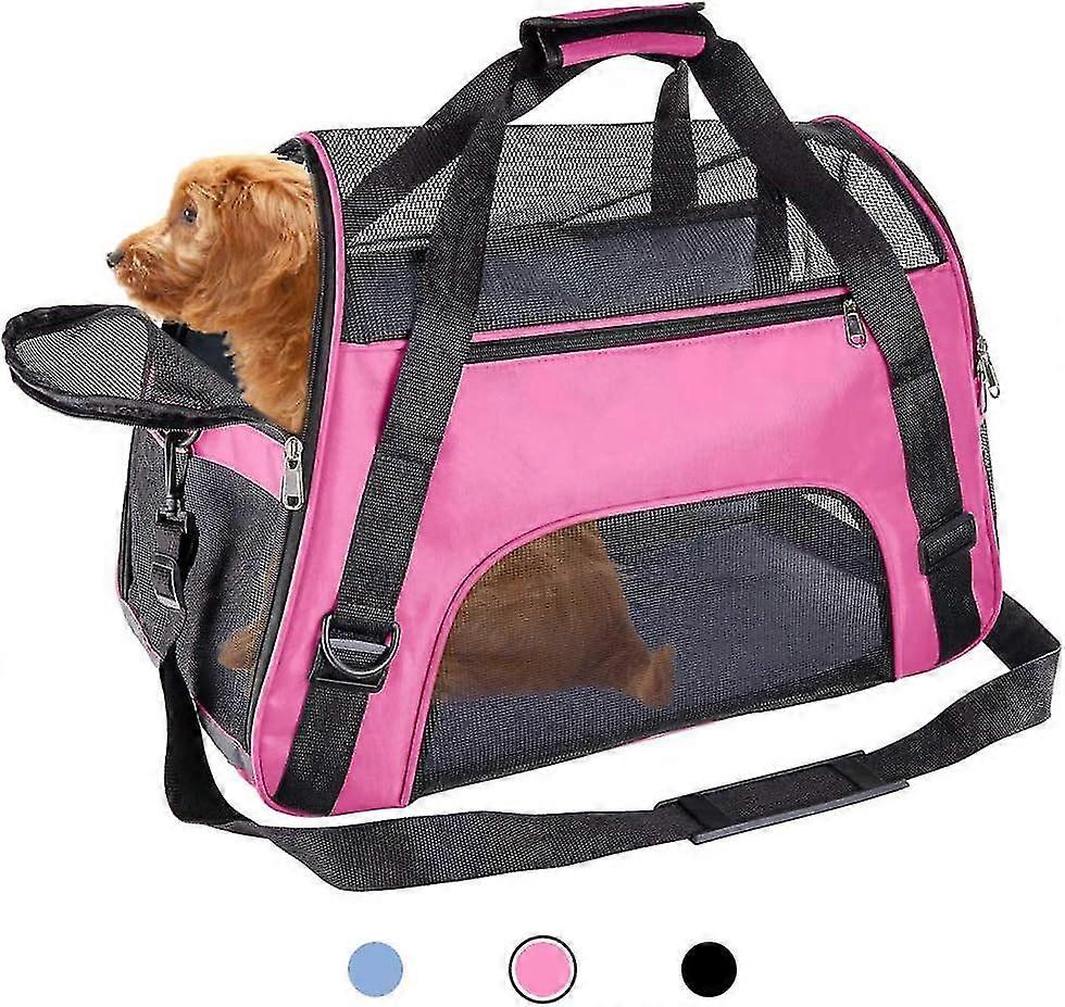 Carrying Carrier for Cats, Rabbits and Other Small Animals, Portable, Foldable, Comes with Shoulder Strap, Safety Buckle Zippers, Newly Designed (M, P
