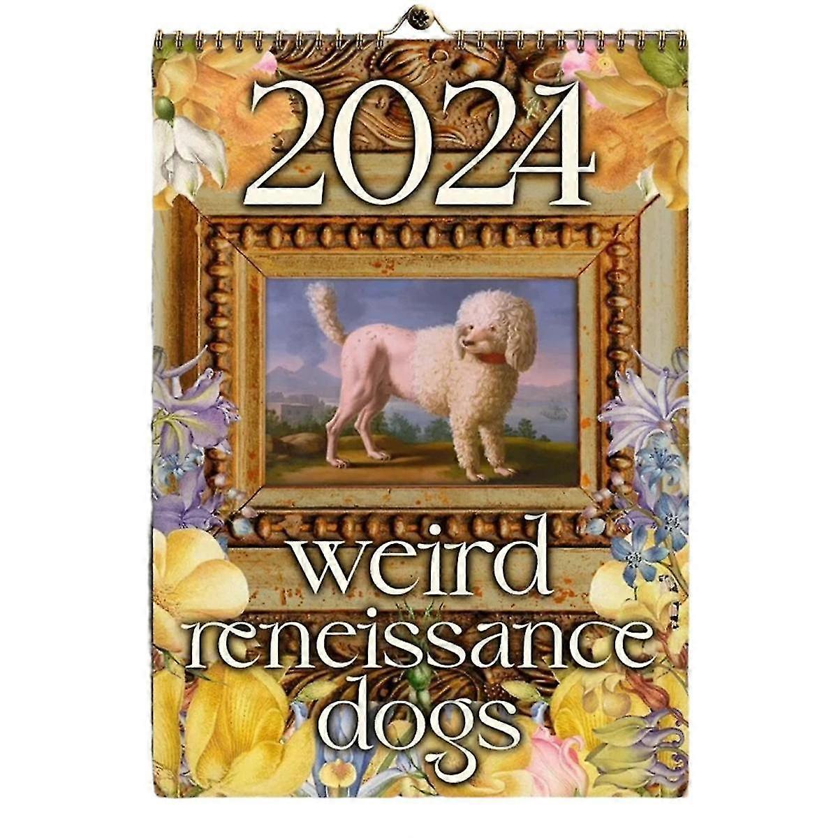 Weird Medieval 2024 Calendar Weird Renaissance 2024 Retro Wall Calendar Medieval Anti-tear Wall Cal