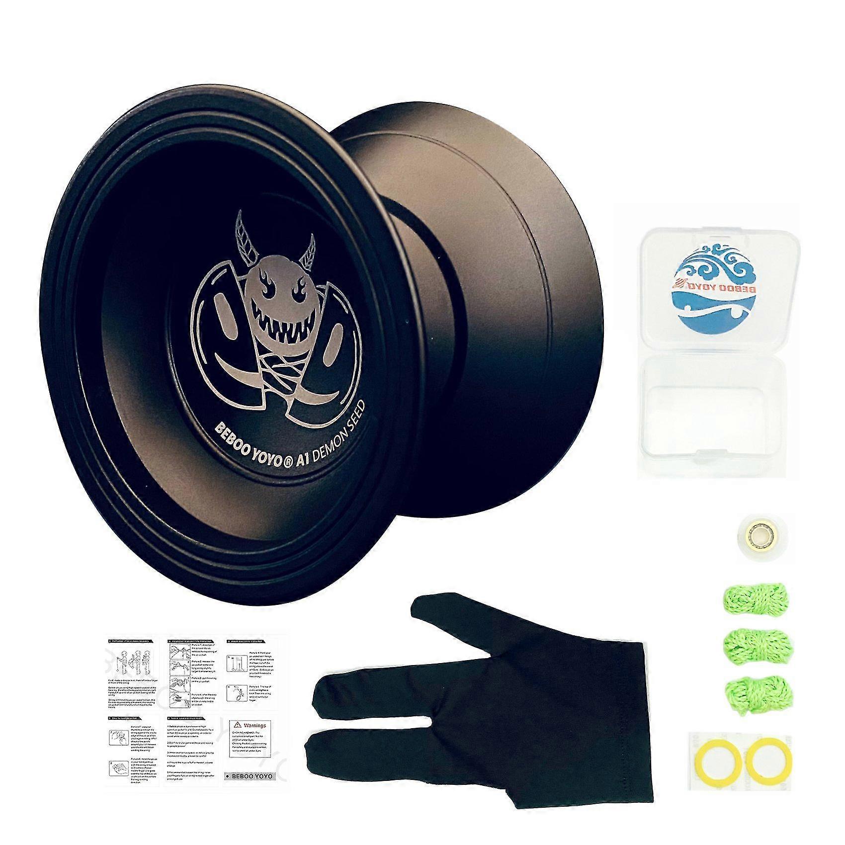 A1 Yoyo ، yoyo للمبتدئين سبائك الألومنيوم Yoyo ، من السهل العودة وممارسة الحيل ، أسود