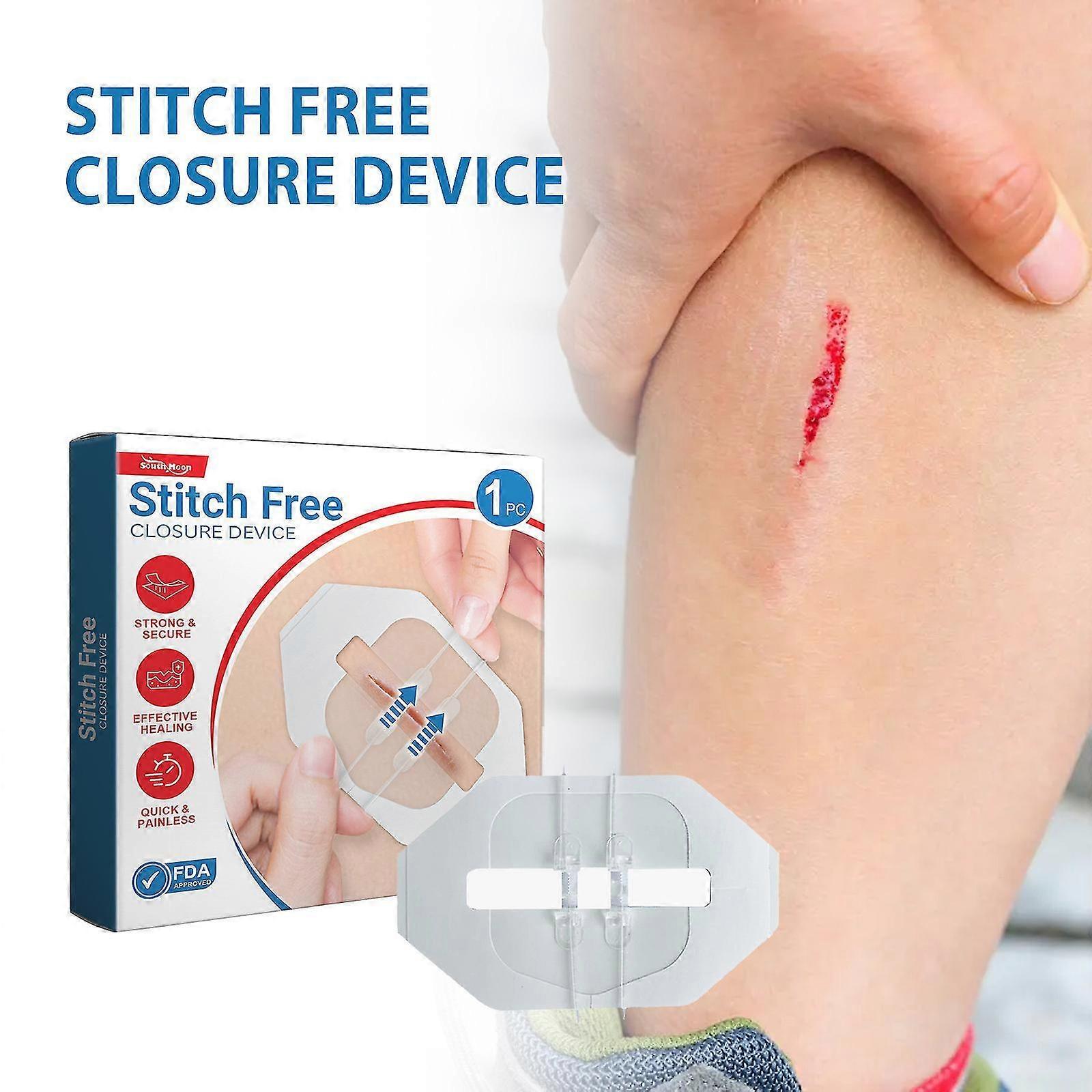 Emergency wound closure device, butterfly plaster closure zipper, repair wound without sutures