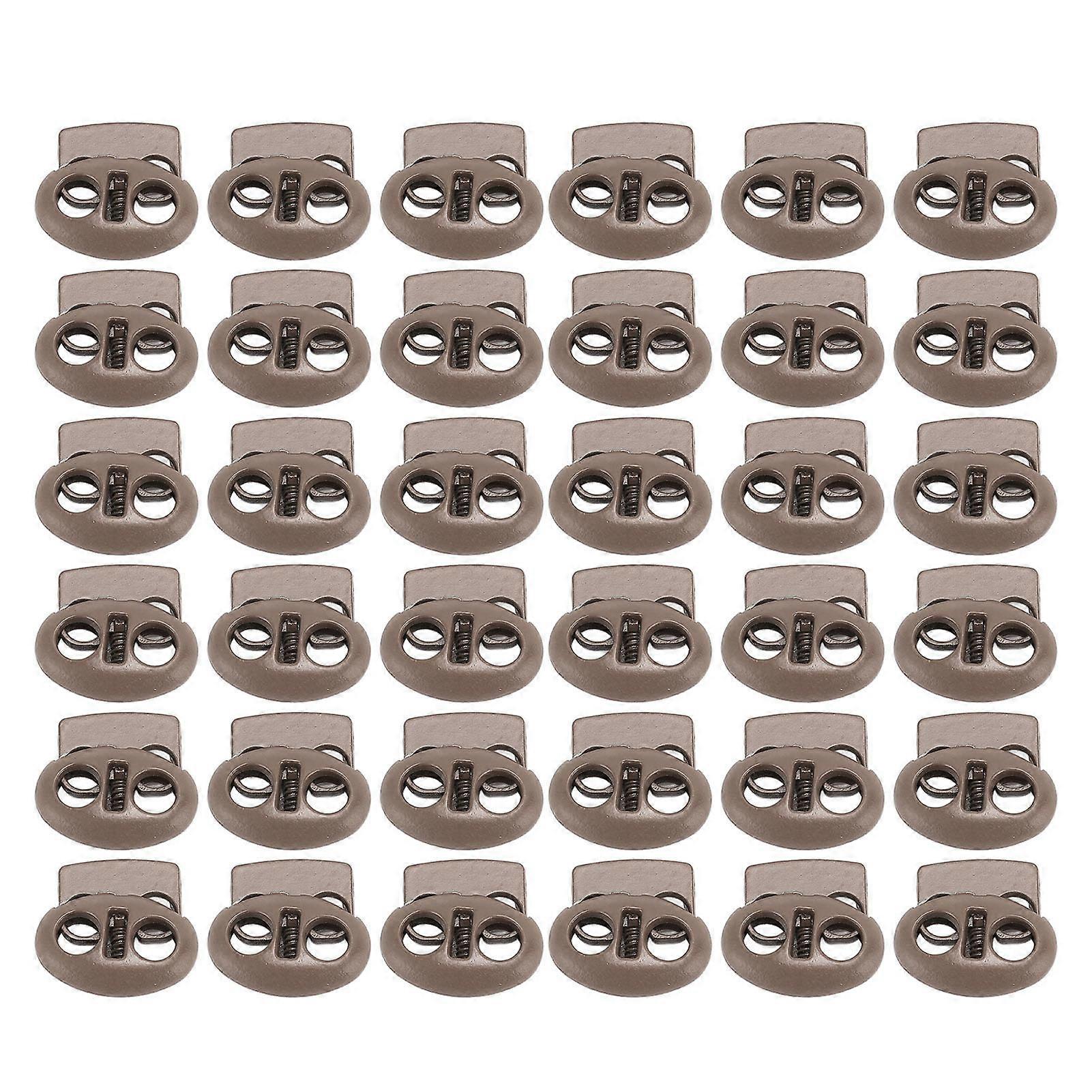 30 stk metall ledning låser dobbelt hull sink legering holdbar lett multi purpose cord stopper for snøring ryggsekk telt blonder khaki