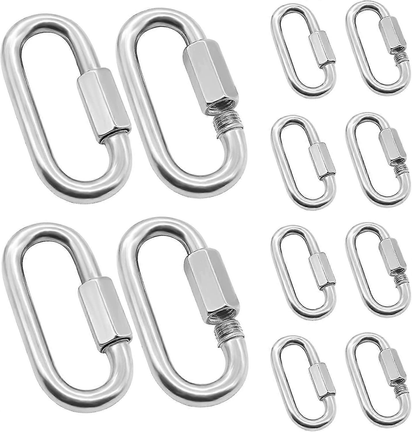 Quick Link Heavy Duty Carabiner, D Shape Chain Links Capacity Repair Utility Links Safety Chain Connector For Camping Outdoor Equipment Locking Hammoc