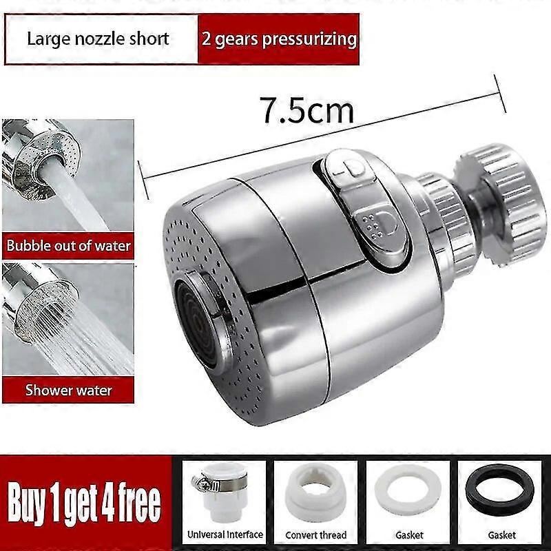 High quality360 Degree Rotating Faucet Nozzle Tap 3 Modes Pressurized Kitchen Aerator Bubbler Diffuser Faucet Splash Water Saving Aerator
