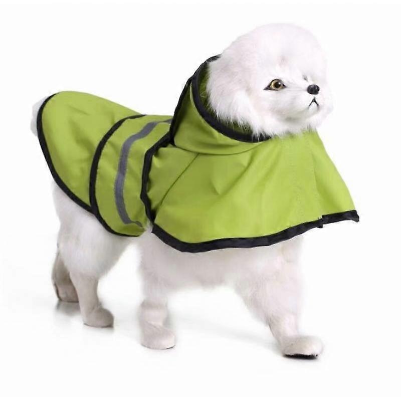 Pet dog waterproof reflective raincoat, suitable for large dogs XL size (fluorescent green style 1)