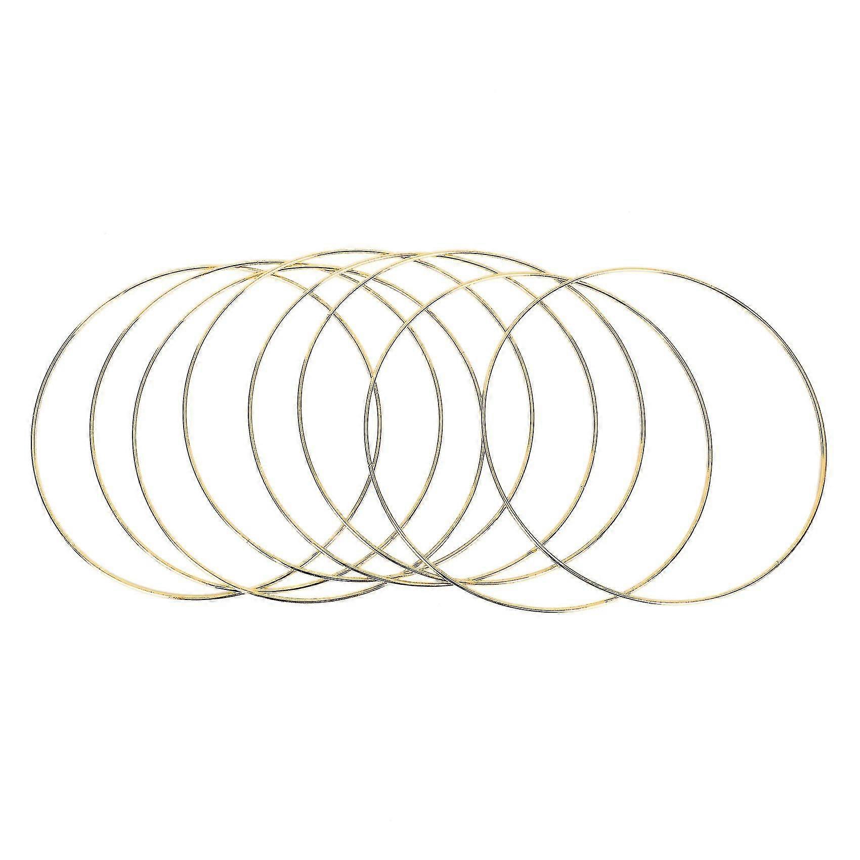 8pcs 8 polegadas Dream Catcher Rings Metal Hoops Macrame Ring Gold