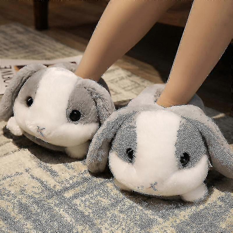 Rabbit/hamster/dog Shaped Plush Slippers Creative Wrapping Fuzzy Warm Lined Winter