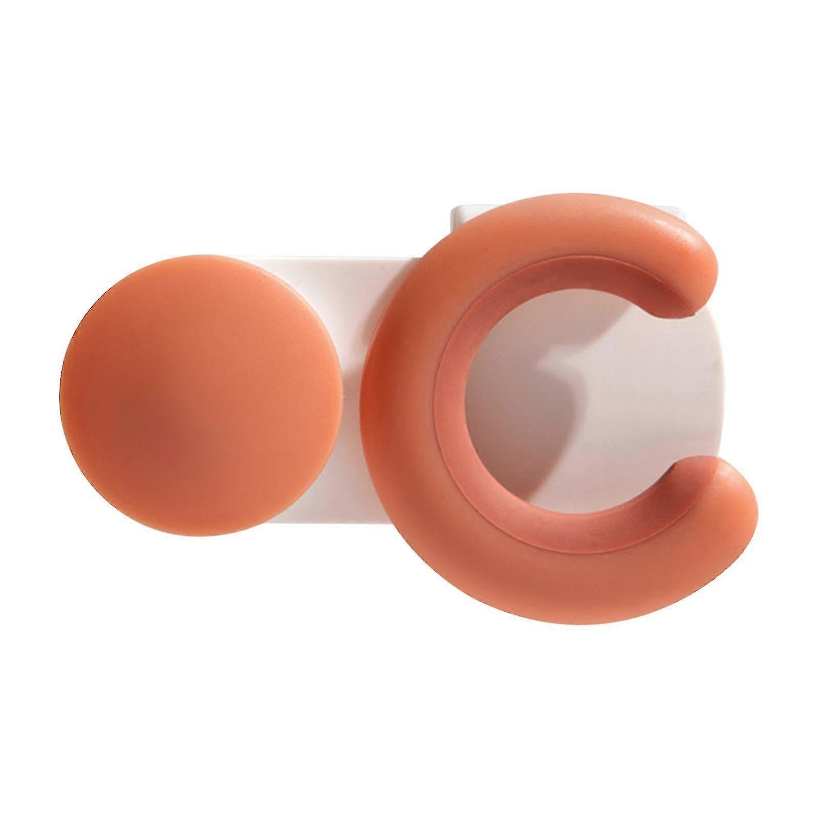 Wall-mounted Mop Storage Rack, Brush Mop Hanger, White Orange