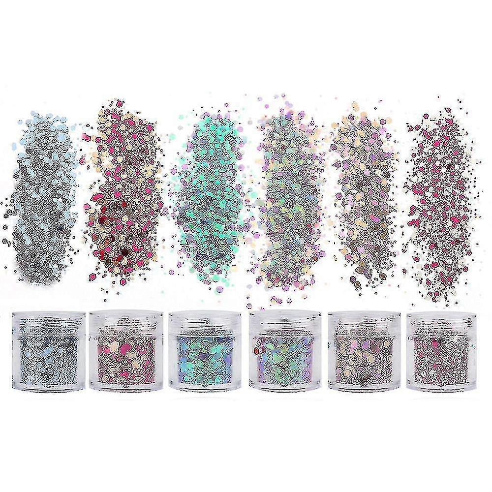 2024 18 Boxes Holographic Cosmetic Festival Chunky Glitters Sequins