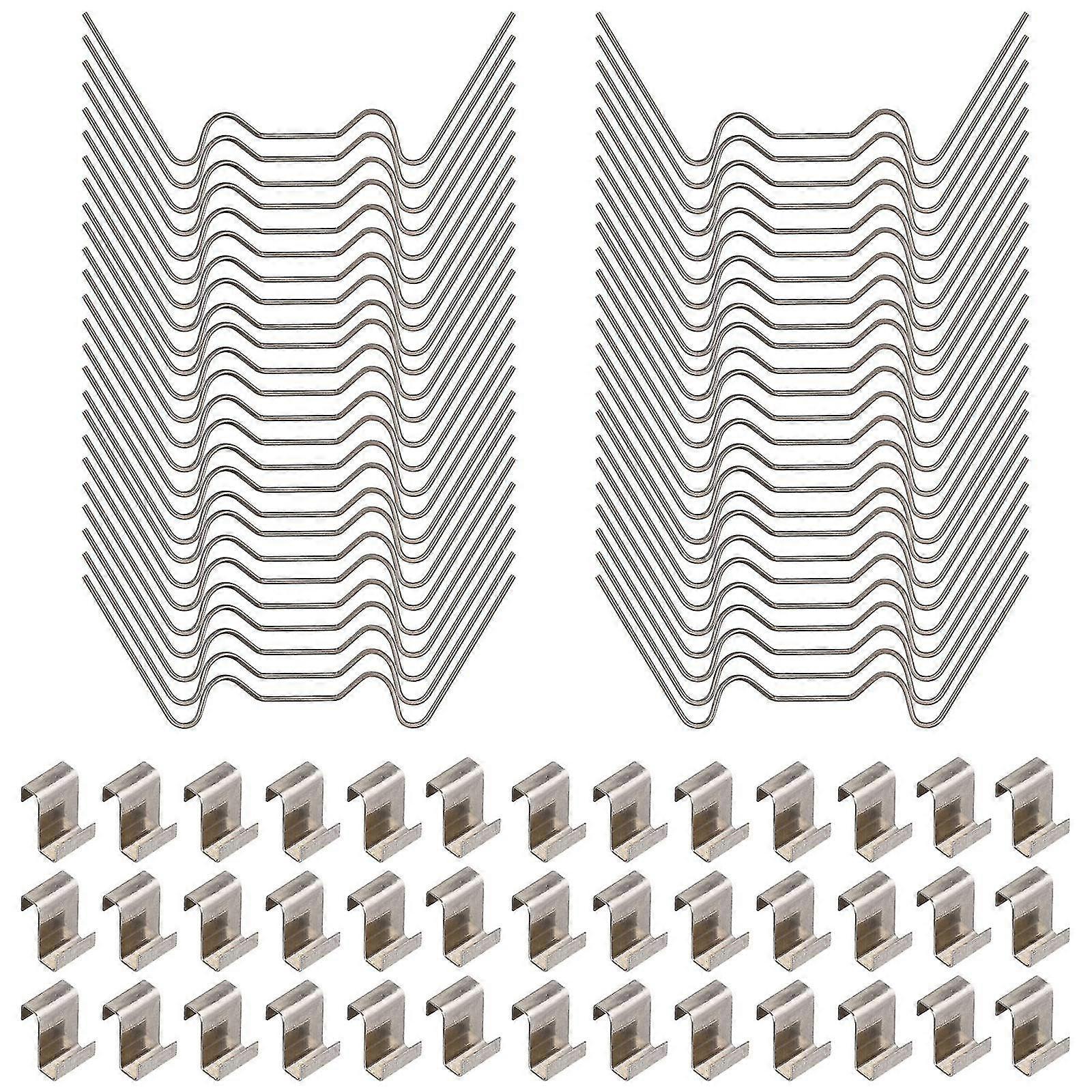 100pcs pinces de serre pour le verre, les clips de fixation de vitre de serre en acier inoxydable comprennent 50 pièces de clips de vitrage w pinces de fil Happy H