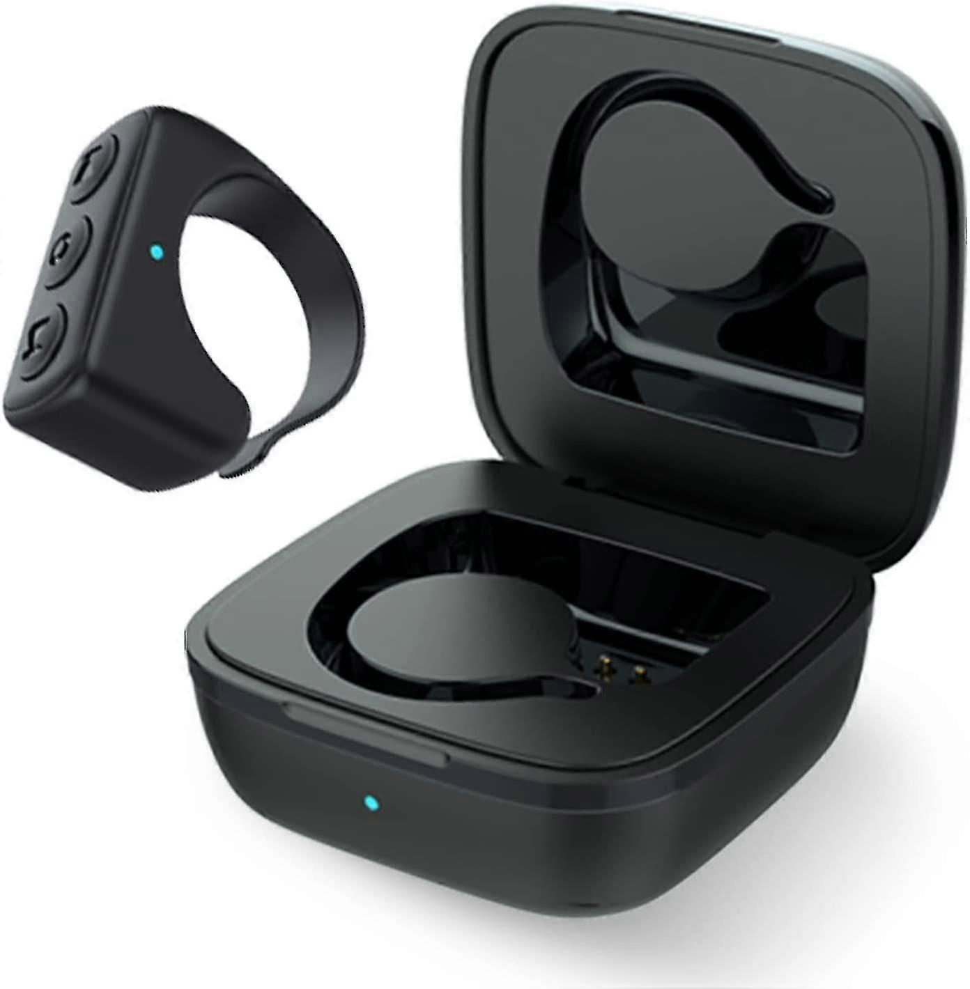 Mobile Phone Bluetooth Remote Control, Wireless Page Turner With Charging Case Compatible With Iphone Android Ipad (Black)