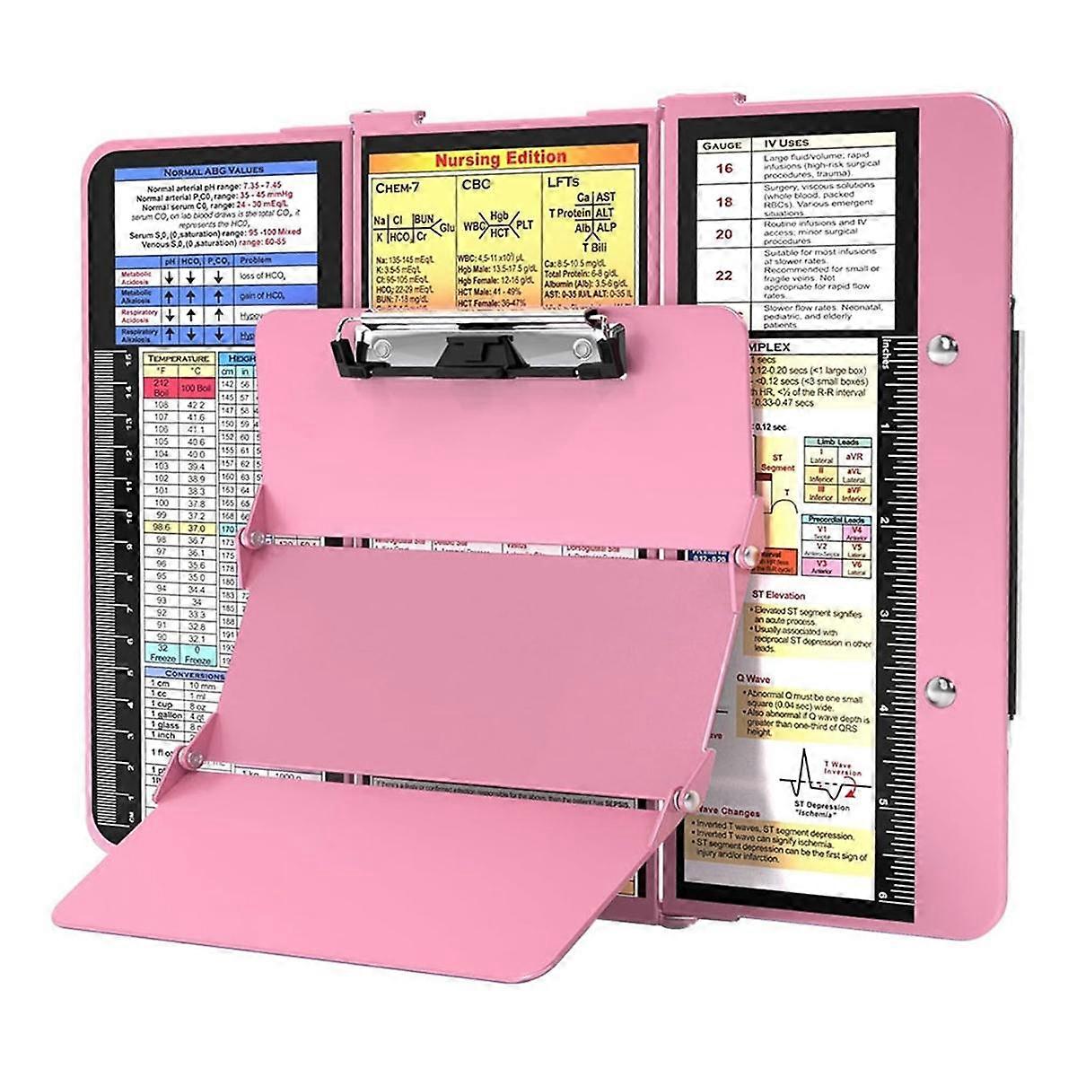 Nursing Clipboard Foldable, Nurse Clipboard with Low Profile Clip and Pen Clip Pocket Clipboard for
