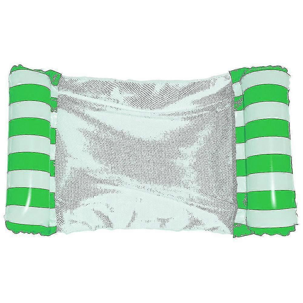 Water Hammock, Swimming Pool Beach Floating Recliner Inflatable Striped Green
