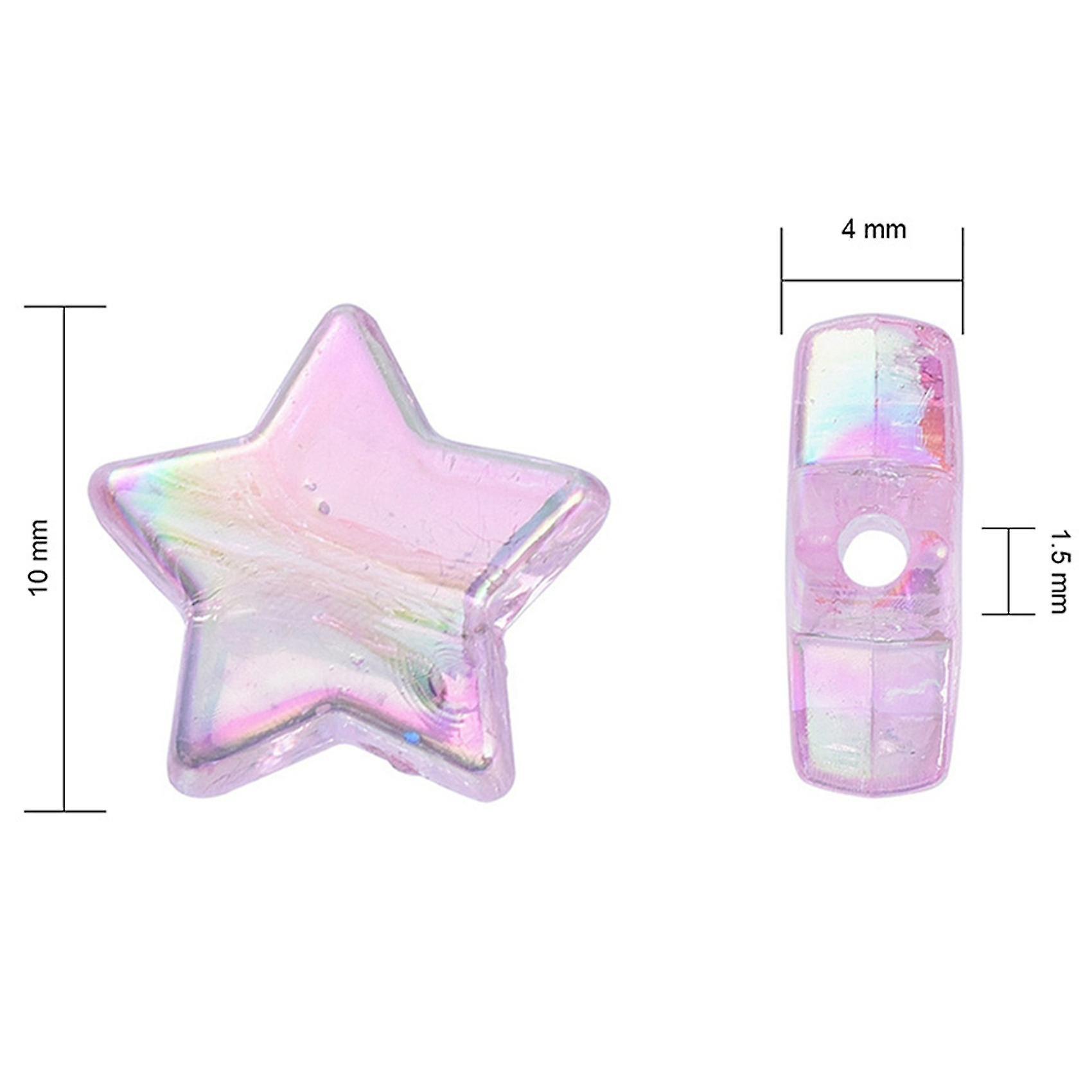 10mm Environmental Protection Glue Five-pointed Star Beads Diy-pink