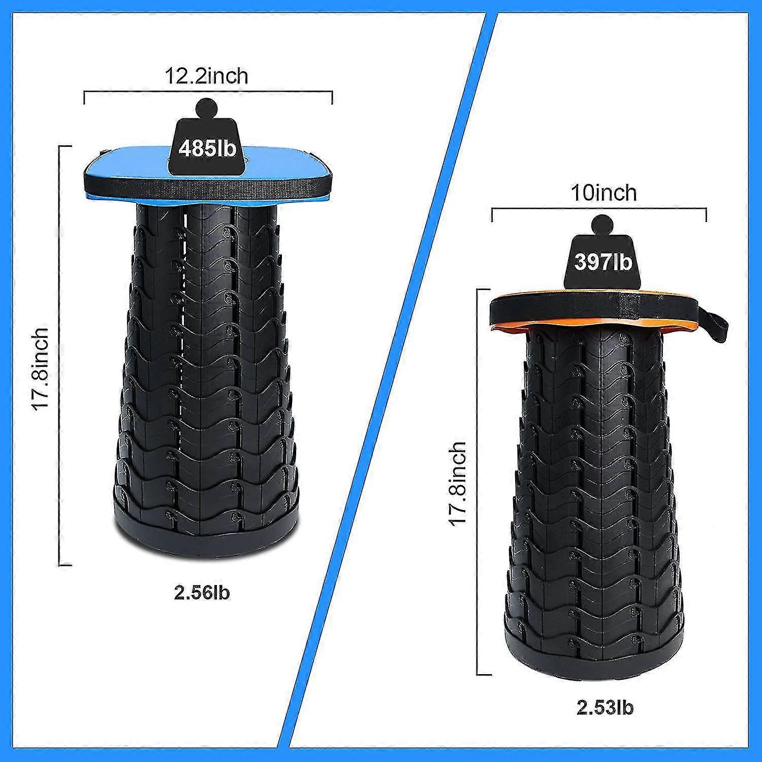 Retractable Folding Stool, Portable Telescopic Collapsible Stools