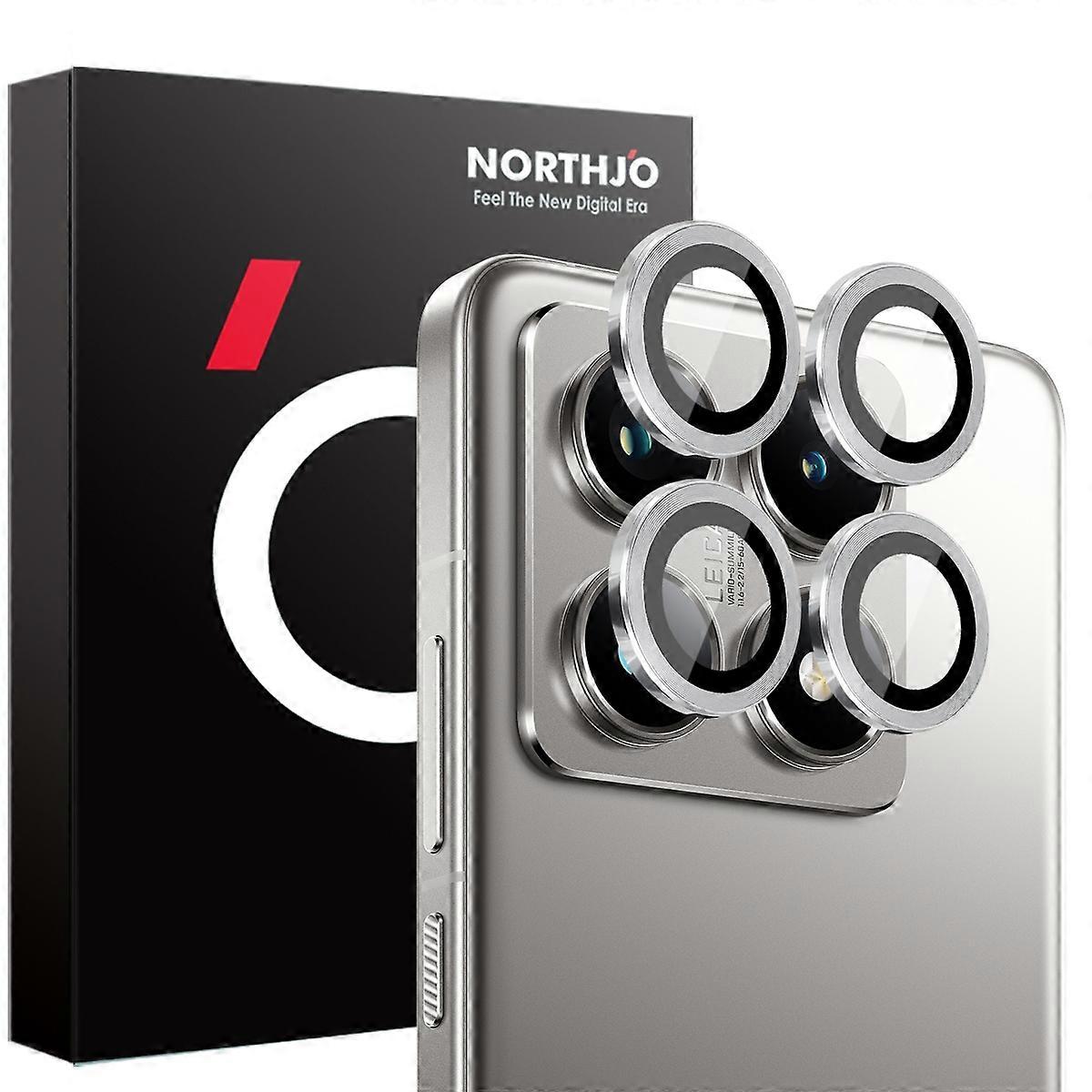 Xiaomi 14T Pro強化ガラスカメラレンズフィルムCD静脈メタルリングレンズガード用NORTHJO 1セット - Si