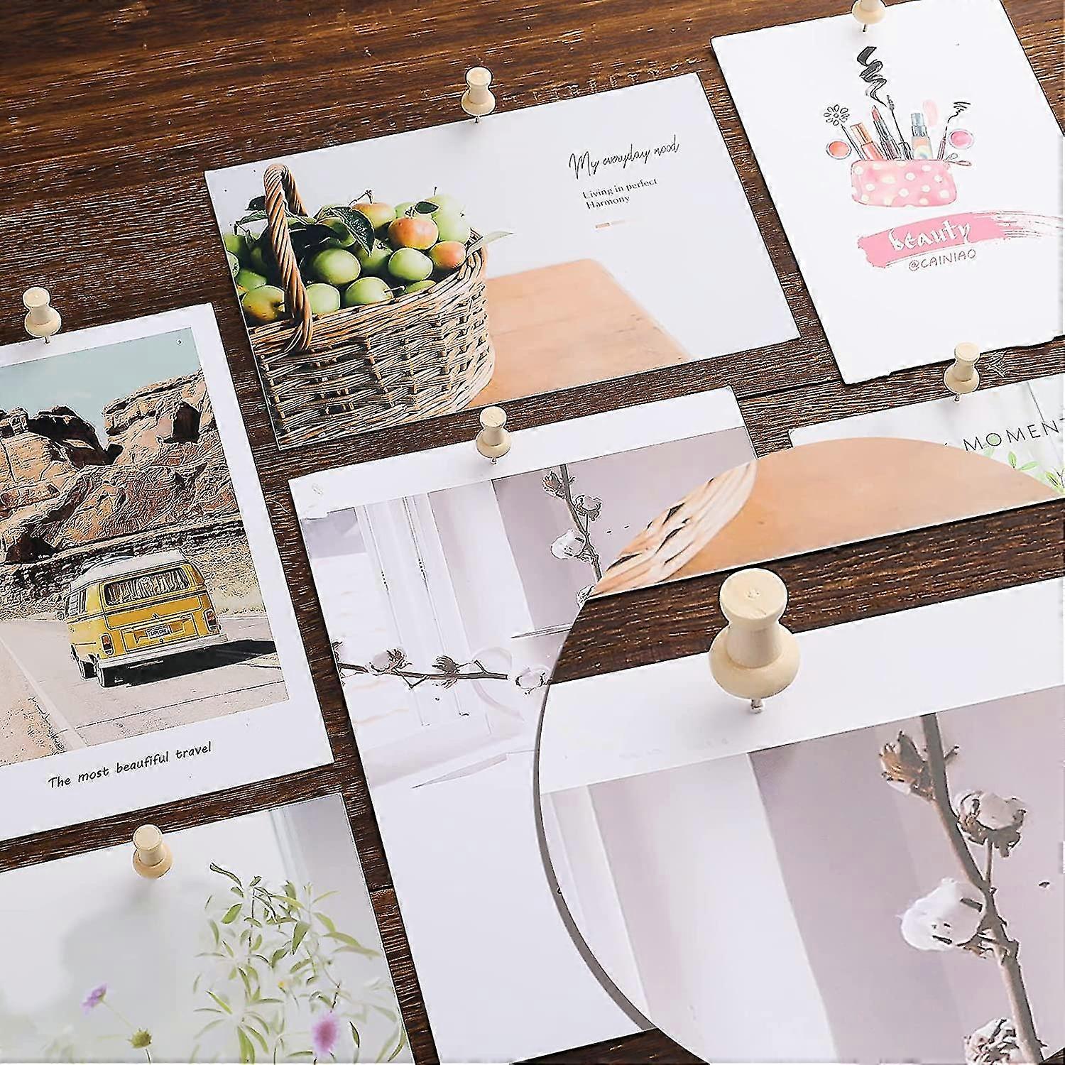 Wood Push Pin With Case Wooden Thumb Tacks Creative Map Pins For DIY Carfts Deco