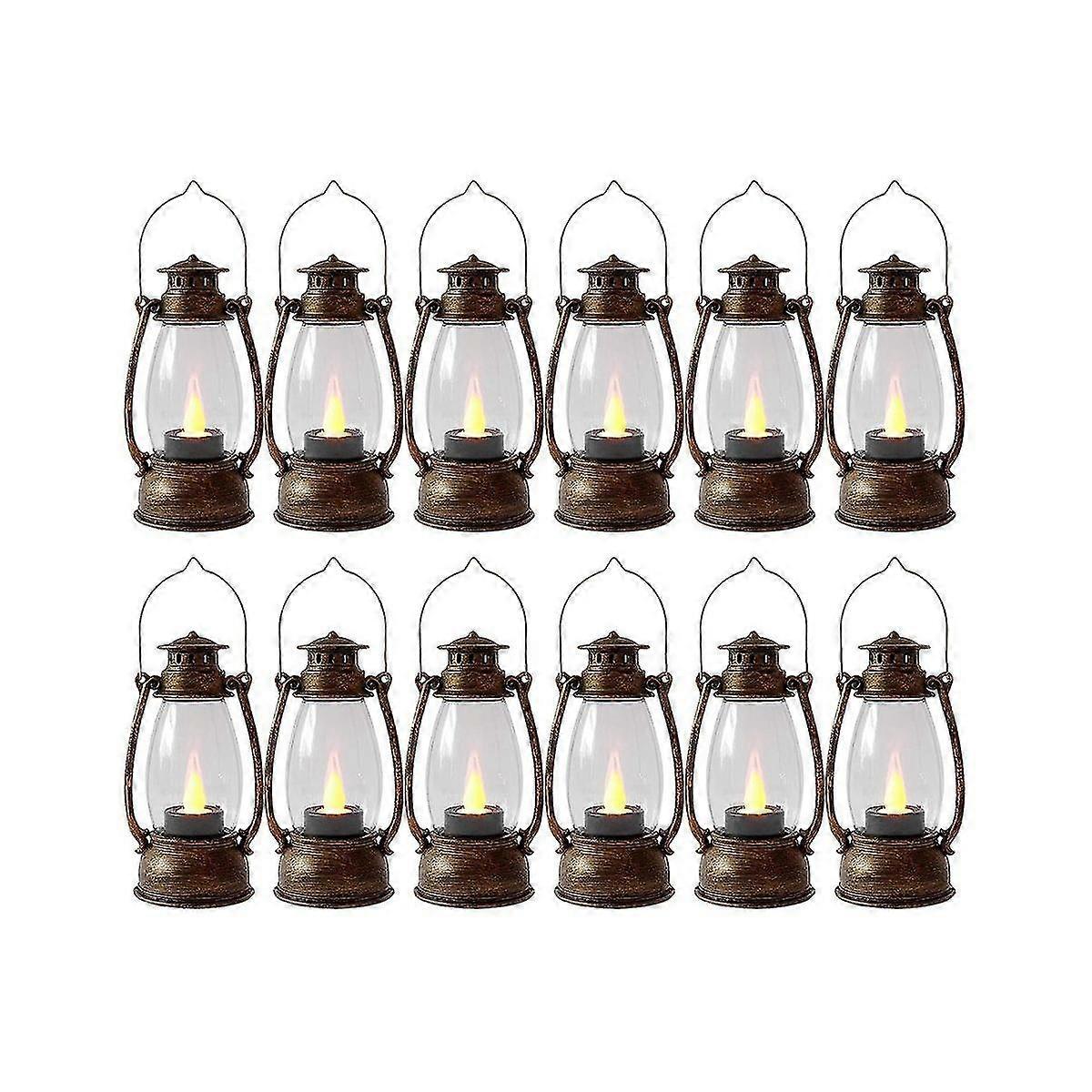 Vintag Candle Lanterns For Indoors 12pcs Mini Lantern With Flicker Candles Small Hanging Lanterns F
