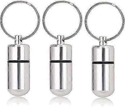3 Small Assorted Silver Aluminum Pillars - Mini Travel Pill Box - Forecast - Great for People, Camping, Travel