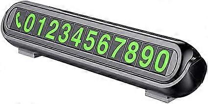 Temporary Car Parking Card, Luminous Automobile Phone License Plate Car,Black 140*30*30mm