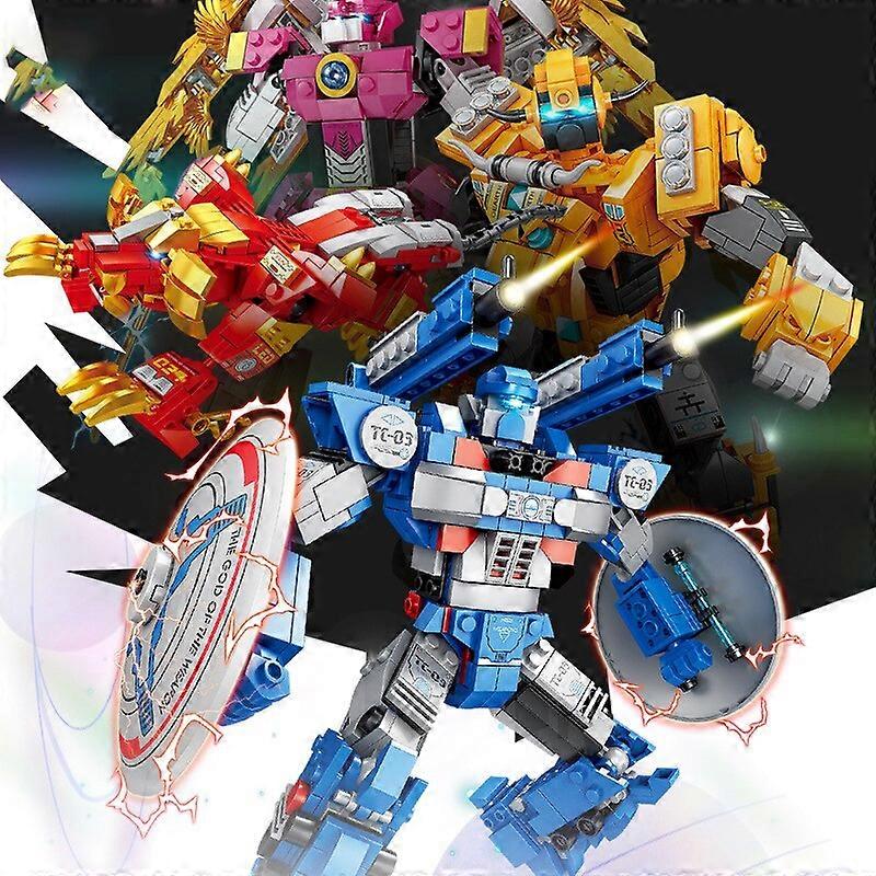 Compatible with twelve constellations two-in-one transforming robot mecha weapons building blocks children's toys Christmas gifts