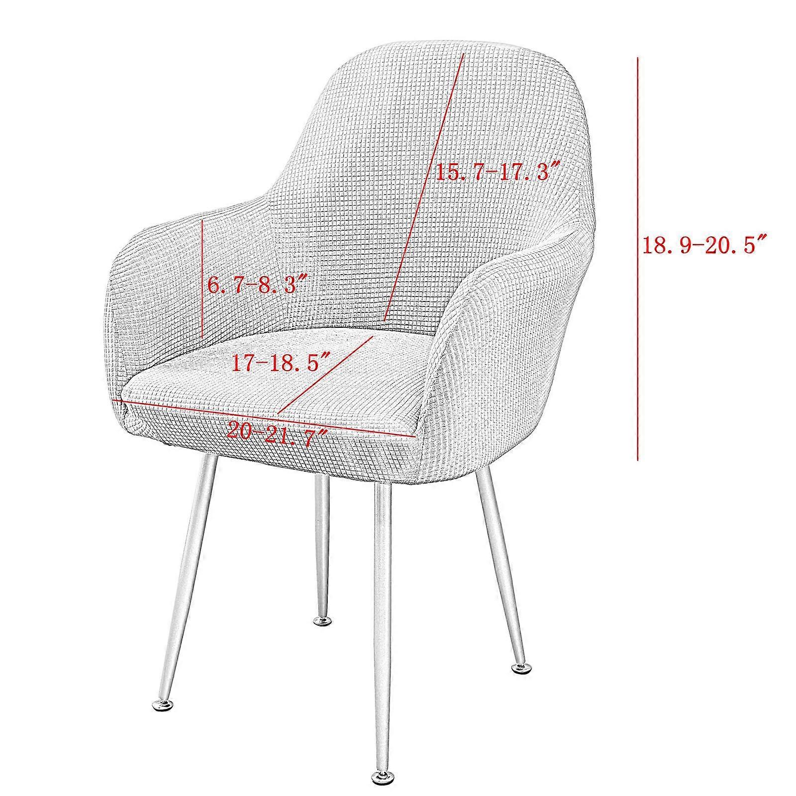 2xJacquard Dining Chair Slipcovers Dining Room Chair Protector Dark Gray