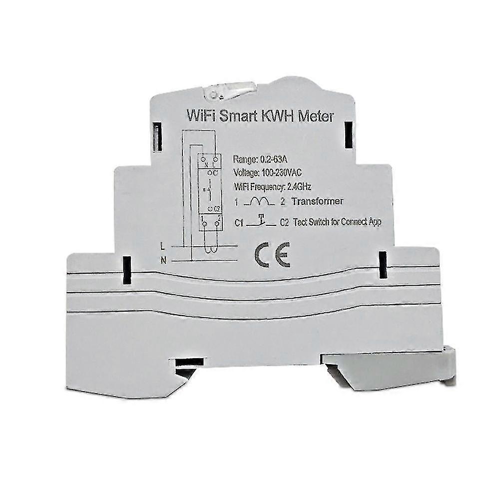 Tuya Single Phase Wifi Intelligen Energy Meter 100a Din Rail Precisely Measuring Voltmeter Ammeter