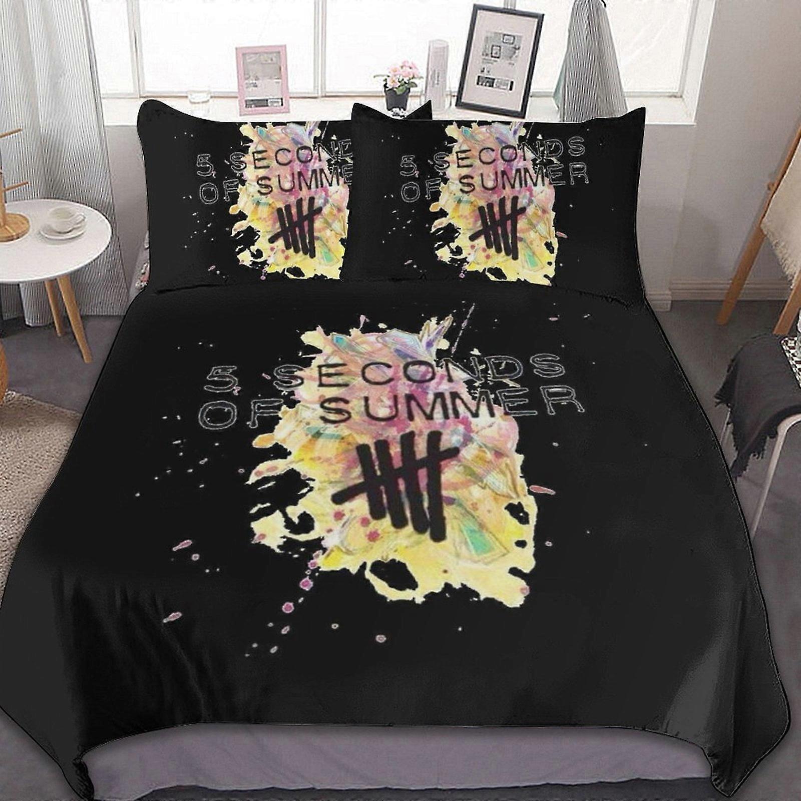 Sängkläder set BM6 5 Seconds Of Summer 5SOS 3 stycken Sängkläder Set Soft Täcke Set Dekor Sovrum Presenter ZW6