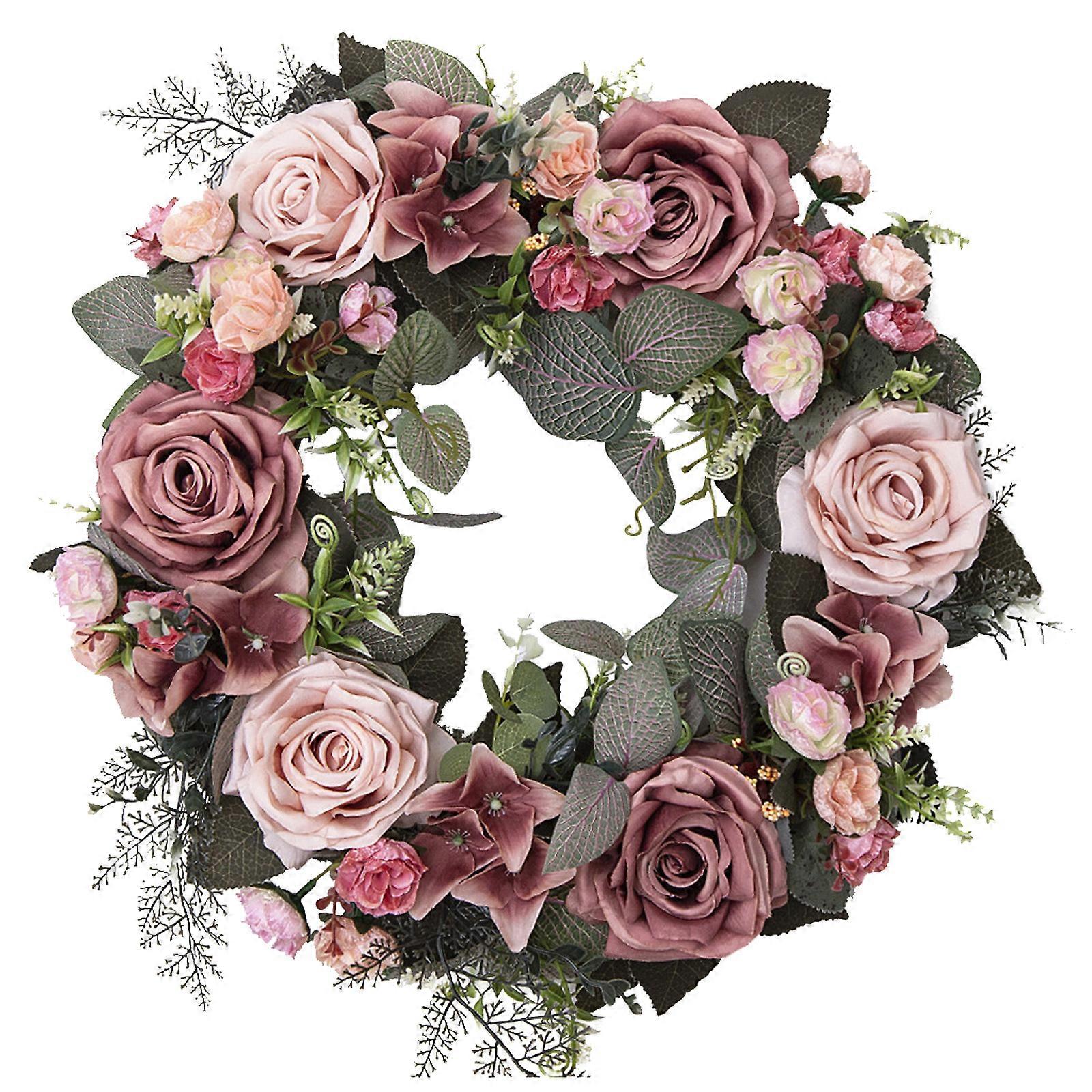 Holdbar kunstige roser krans - ideel til boligindretning hele året