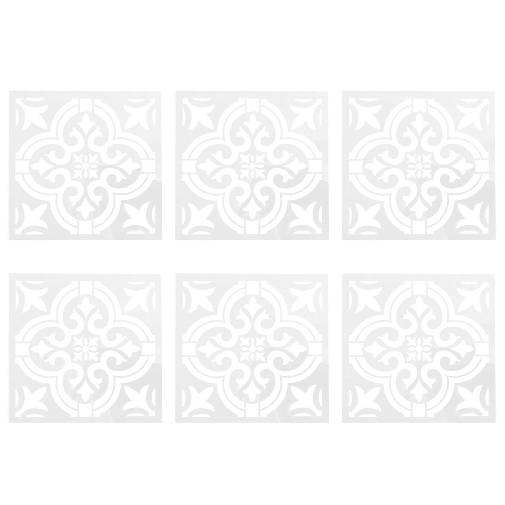 6 Pcs DIY 30X30cm Vintage Flower Pattern Stencils Template for Tile Wall Floor Furniture Decorative