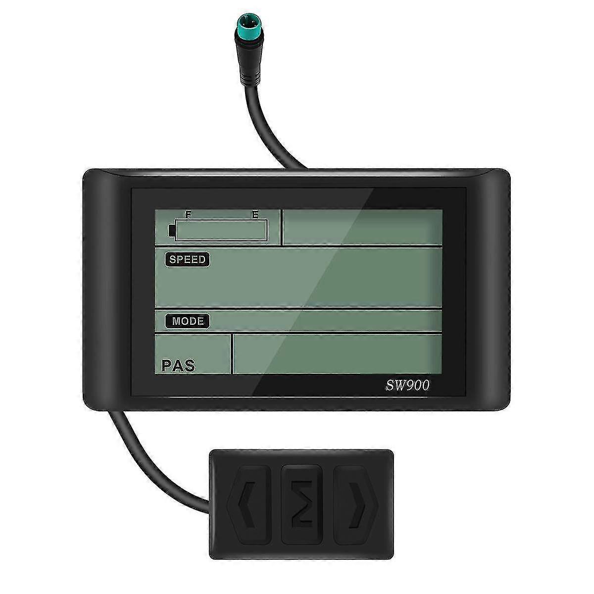 Ebike Sw900 Lcd Display Control 24/36/48/60/72v Speed Meter Speedometer Wired Waterproof Plug Bicyc